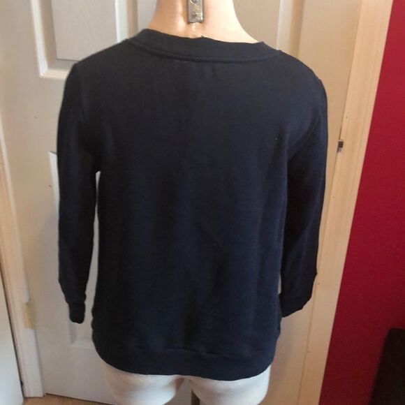 Banana Republic embellished navy sweatshirt sz M - Picture 3 of 5